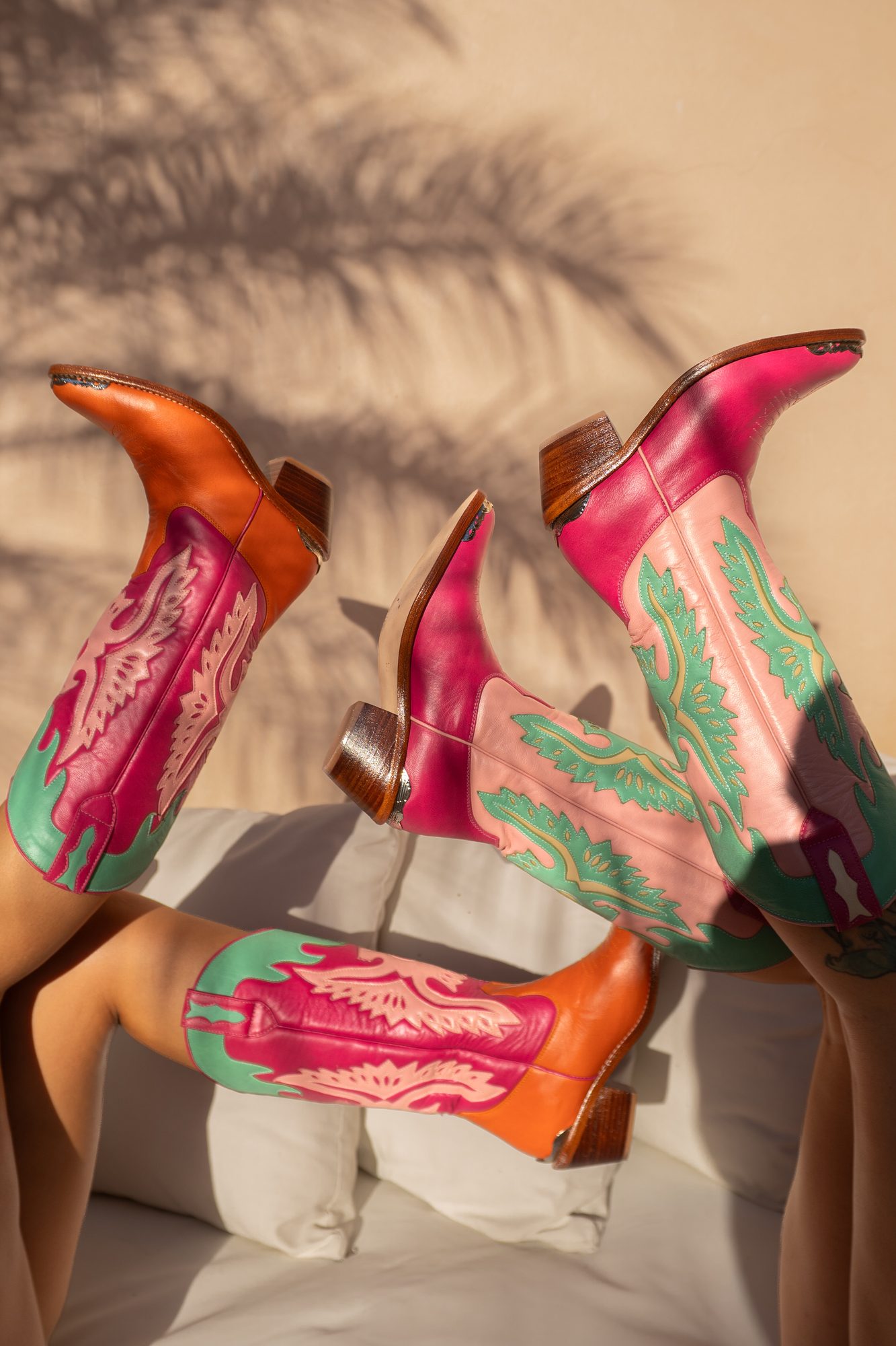 Born Rebel & Co hand painted cowboy boots detail