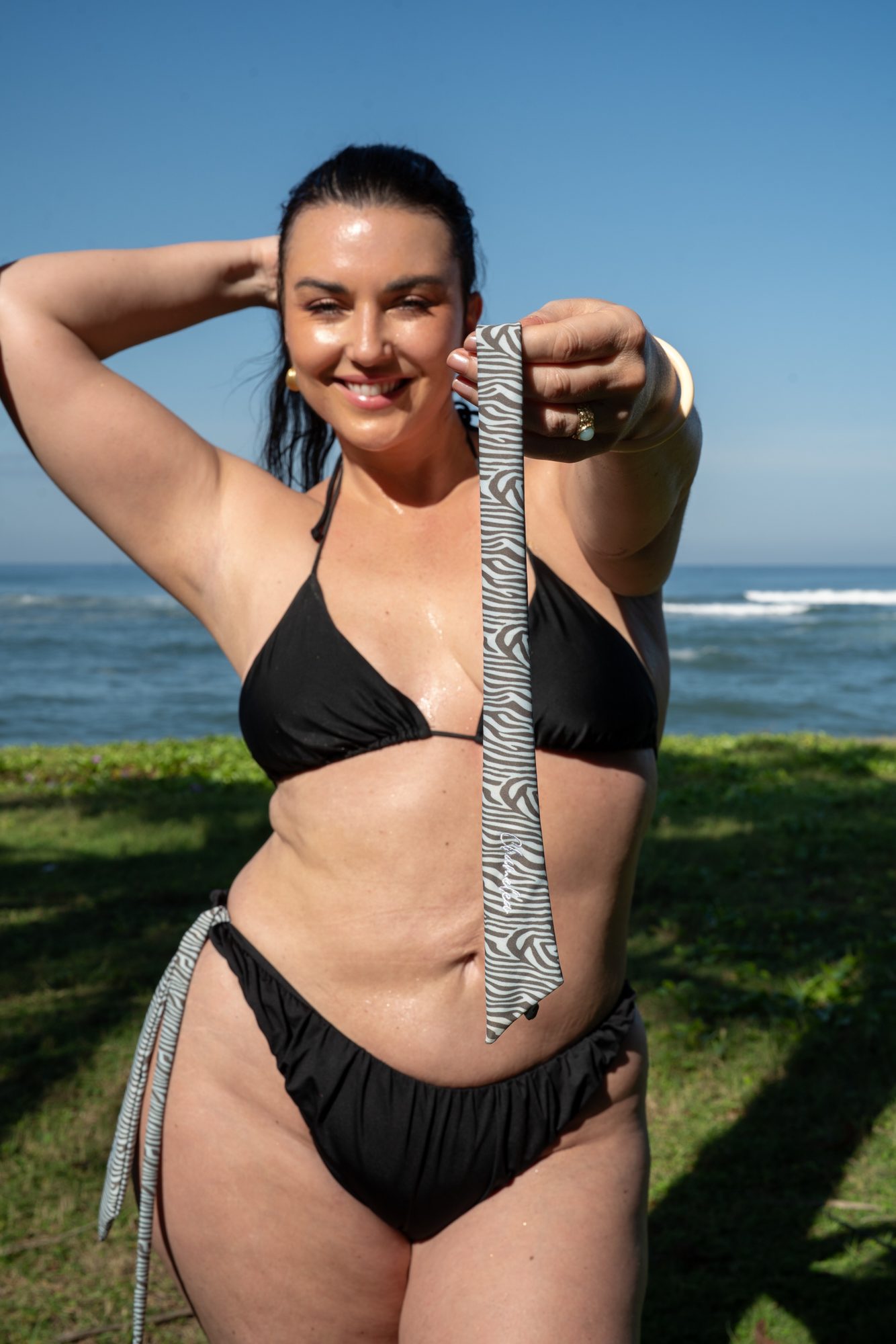 Chamelea zebra print bikini tie product photography Bali