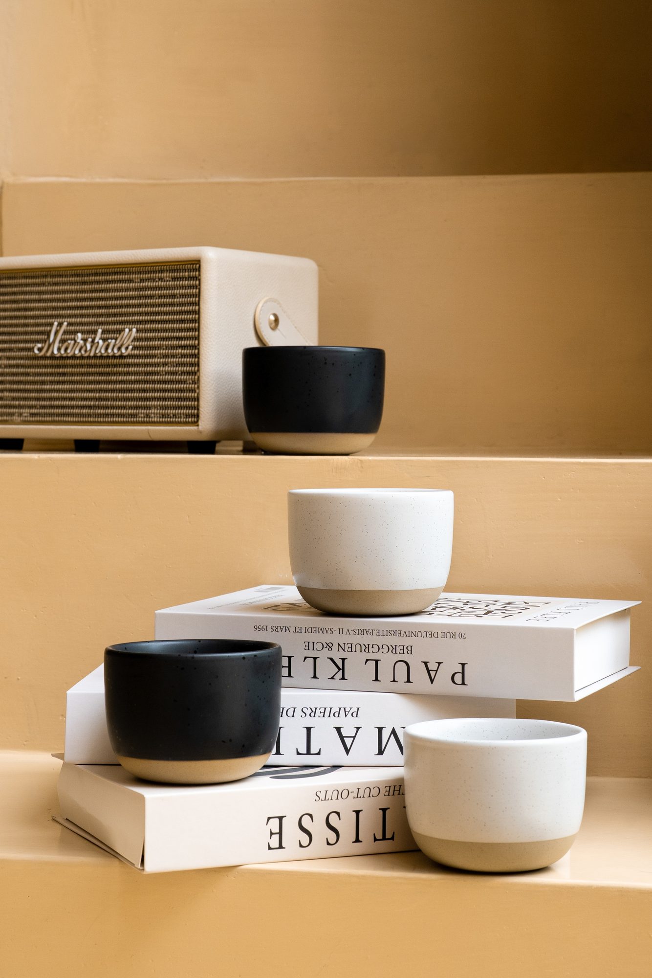 Grounded & Nestled cups on stairs lifestyle Bali