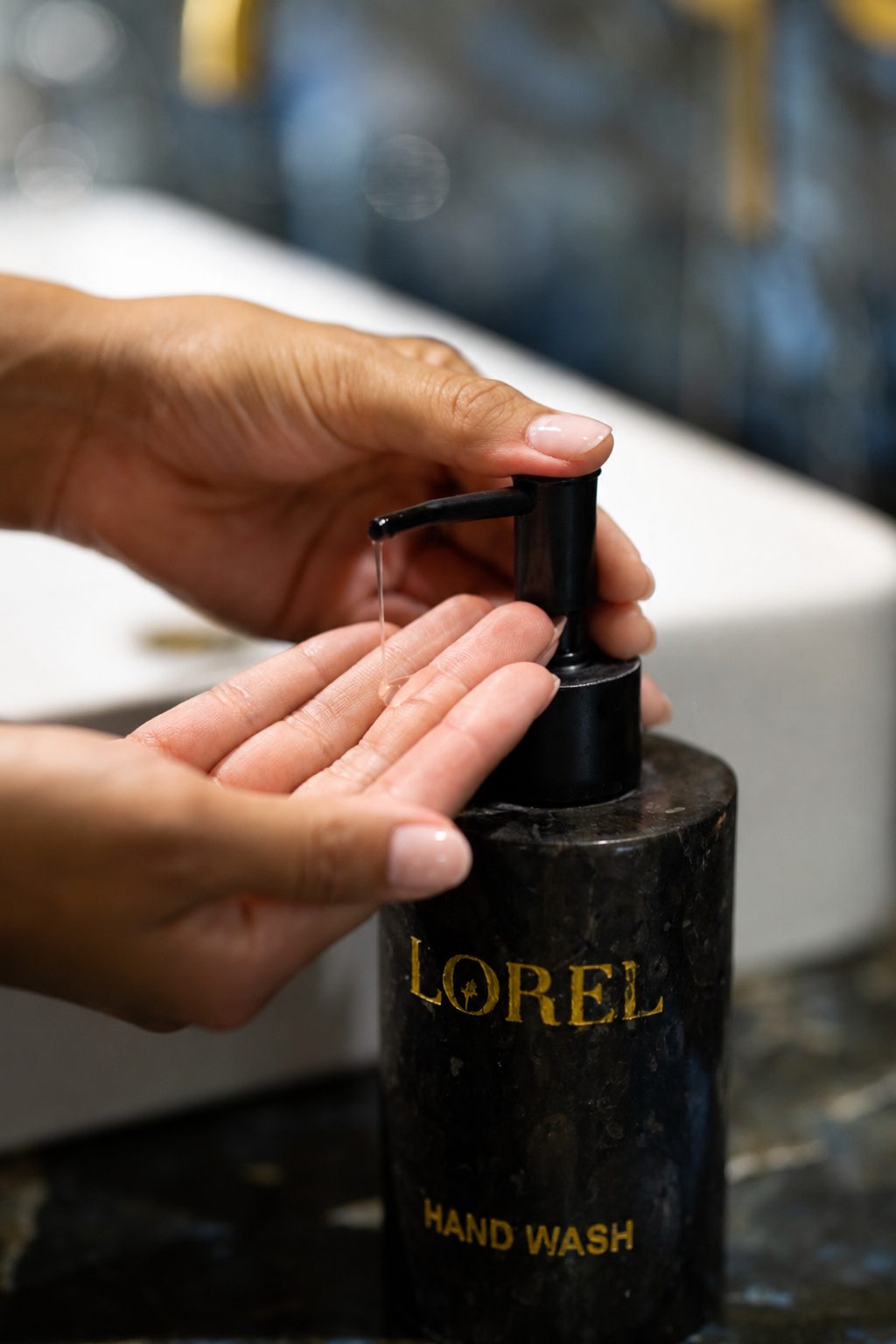Lorel Green Domain hand wash branding detail